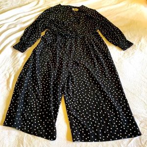 Eliza J plus size polka dot faux wrap jumpsuit